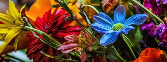 Vibrant bouquet of colorful flowers in bloom