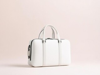 Minimalist blank luggage bag on a white background, isolated for product mockup, clean and modern, perfect for branding and design purposes