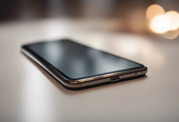 Blank mockup Smartphone mobile phone blank screen isolated on white background full depth of field