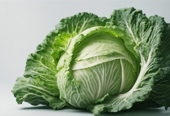 Obraz premium Cabbage isolated on white background full depth of field