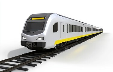modern high-speed train on railway tracks