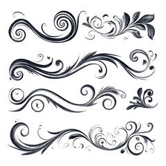 Fototapeta premium Elegant Swirl Ornament Stroke for Creative Designs