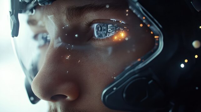 Oiel humain et informatique - concept technologie