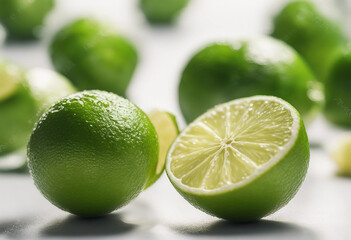 Lime isolated on white background full depth of field