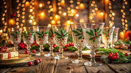 Vintage Style Christmas Glasses for the 12 Days of Christmas Celebration