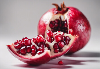 Pomegranate isolated on white background full depth of field