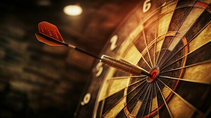 A dart hitting the bullseye, symbolizing precision and focus,