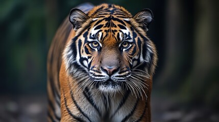 Fototapeta premium Majestic Tiger Prowling in Zoo Enclosure
