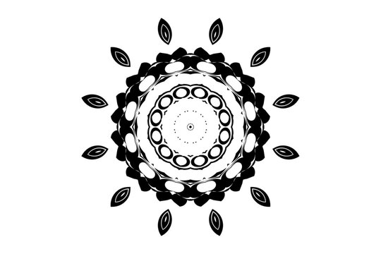 recommend clip art: Intricate botanical mandala with flower-like symmetry, designed for meditation, yoga, or spiritual illustration
                    