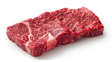 Fototapeta premium Raw Marbled Beef Steaks Salted and Ready for Cooking