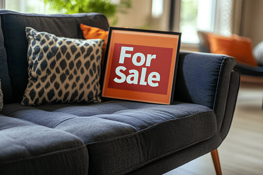 Upholstered Sofa with a Patterned Cushion For Sale