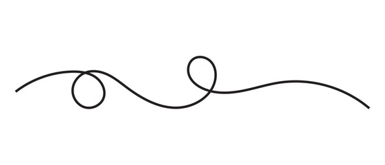 Abstract Squiggle wavy thin line. Squiggle Line Element banner. Vector illustration.