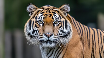 Obraz premium Majestic Tiger in Zoo Enclosure