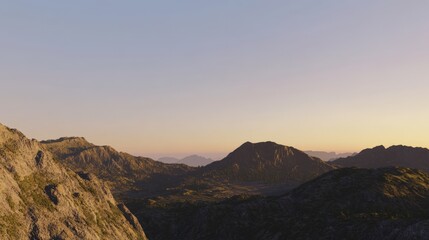 Breathtaking mountain landscape at sunset