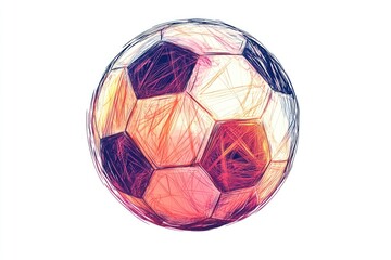 Fototapeta premium A close-up image of a soccer ball on a plain white background, ideal for sports-related designs and graphics