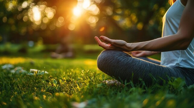 A person practicing gentle yoga, with emphasis on bodily awareness, symbolizing somatic therapy,