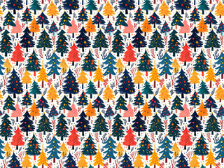 Christmas seamless pattern, New Year's and Christmas festival seamless pattern in a 2D doodle illustrator style