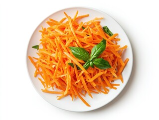 grated carrots on a plate