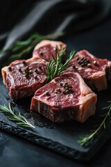 Obraz premium Fresh meat and herbs, perfect for cooking