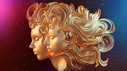 GEMINI zodiac 3d vector image