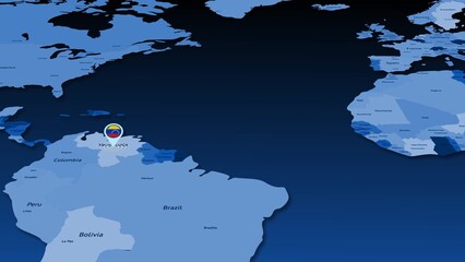Venezuela flag icon GPS location tracking earth map