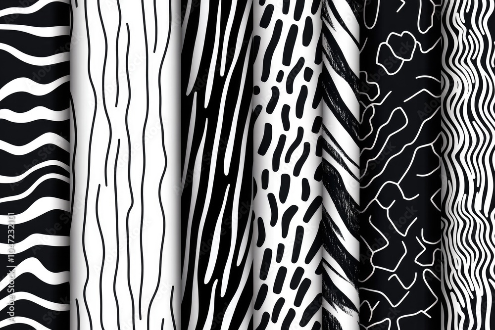 Poster a collection of different types of zebra print fabrics, great for upholstery, sewing projects or as 
