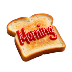 The  slice of bread withe 'Morning' word