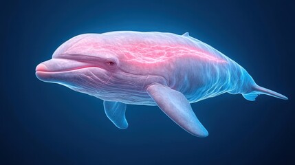 3D Rendered Dolphin  Realistic Cartoon Illustration  Blue Background