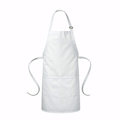 white plain apron with pocket isolated on white background