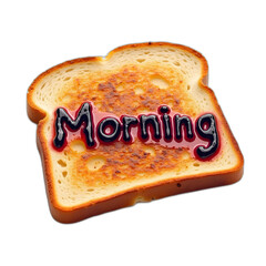 The  slice of bread withe 'Morning' word