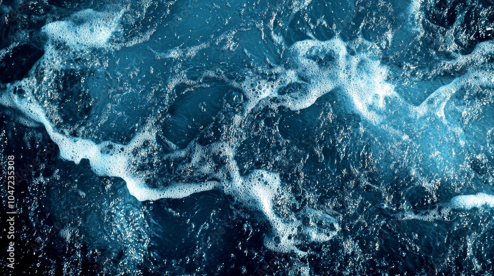 Poster water texture: a close-up of water surface texture, showing ripples, waves, or patterns created by w