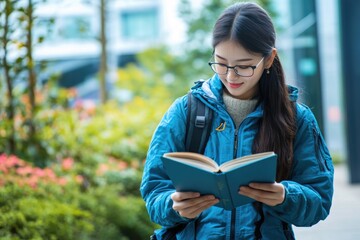 A person sitting and reading a book, possibly relaxing or learning
