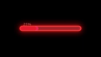 Waiting red glowing progress bar