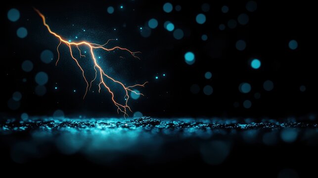 A close up of a lightning strike, symbolizing the speed and instantaneous nature of electricity.