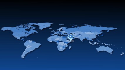 Somalia location tracking on earth map