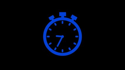 Stop watch clock blue black background 2