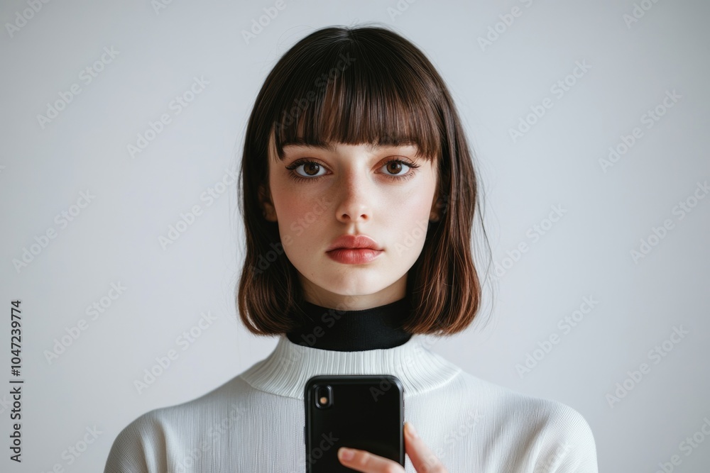 Poster a person using their mobile device in everyday life