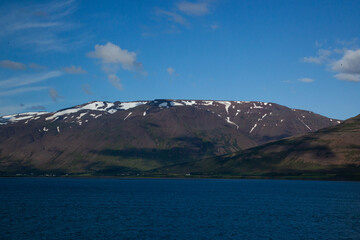 Iceland mountain with snow