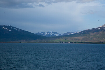 Iceland mountain with snow