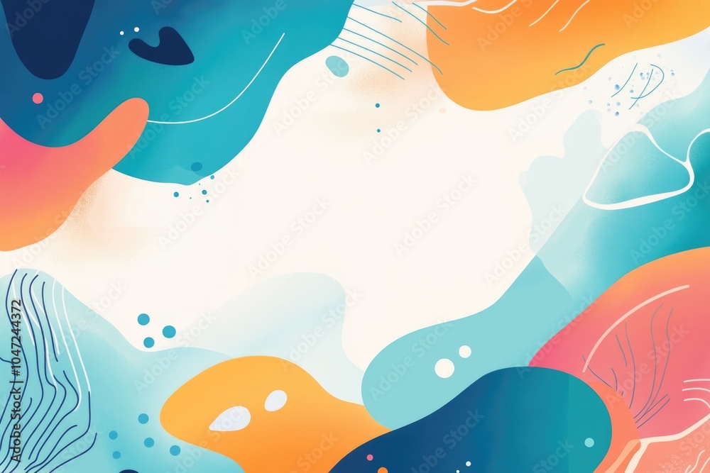 Poster A colorful image featuring various geometric shapes and patterns