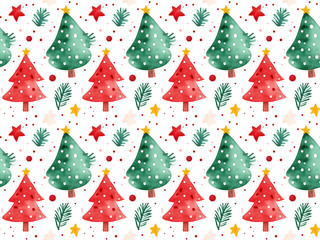 Christmas seamless pattern, New Year's and Christmas festival seamless pattern in a 2D doodle illustrator style