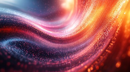 A vibrant abstract composition of swirling colors and light, evoking energy and motion.