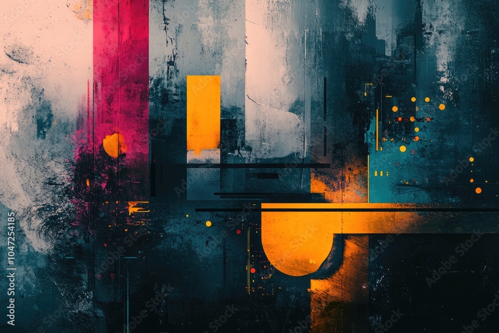 Poster Abstract background showing colorful geometric shapes and textures