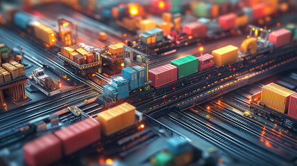 Stylish image representing international supply chain management and its operational flow