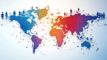 Fototapeta premium Chic visualization of worldwide user connections highlighting communication technology