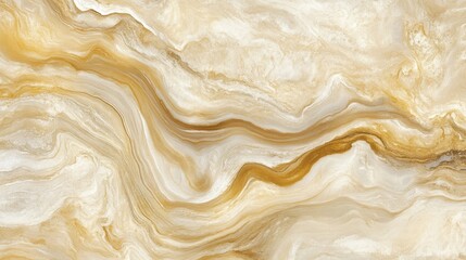 Obraz premium Fluid marble pattern in soft beige tones, with smooth flowing swirls across the surface.