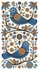 Fototapeta premium Graphic design bird on a branch