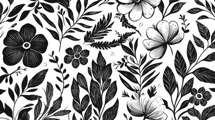 Hand-Drawn Floral Doodle Collection for Creative Projects