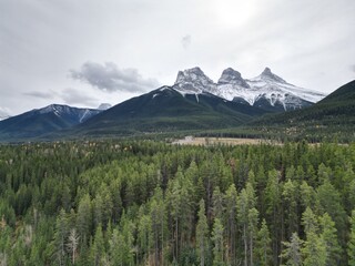 Canmore mountains landscape trees winter fall spring