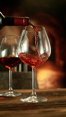 Detail of Red Wine Pouring.